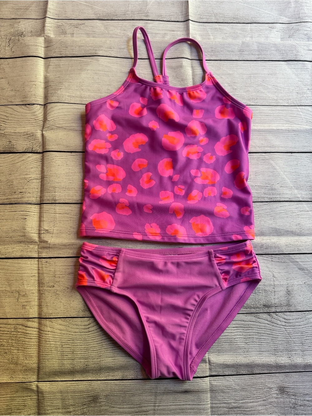 Cat & Jack Purple Leopard Tankini size Small